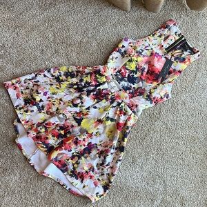 Floral open back mini dress